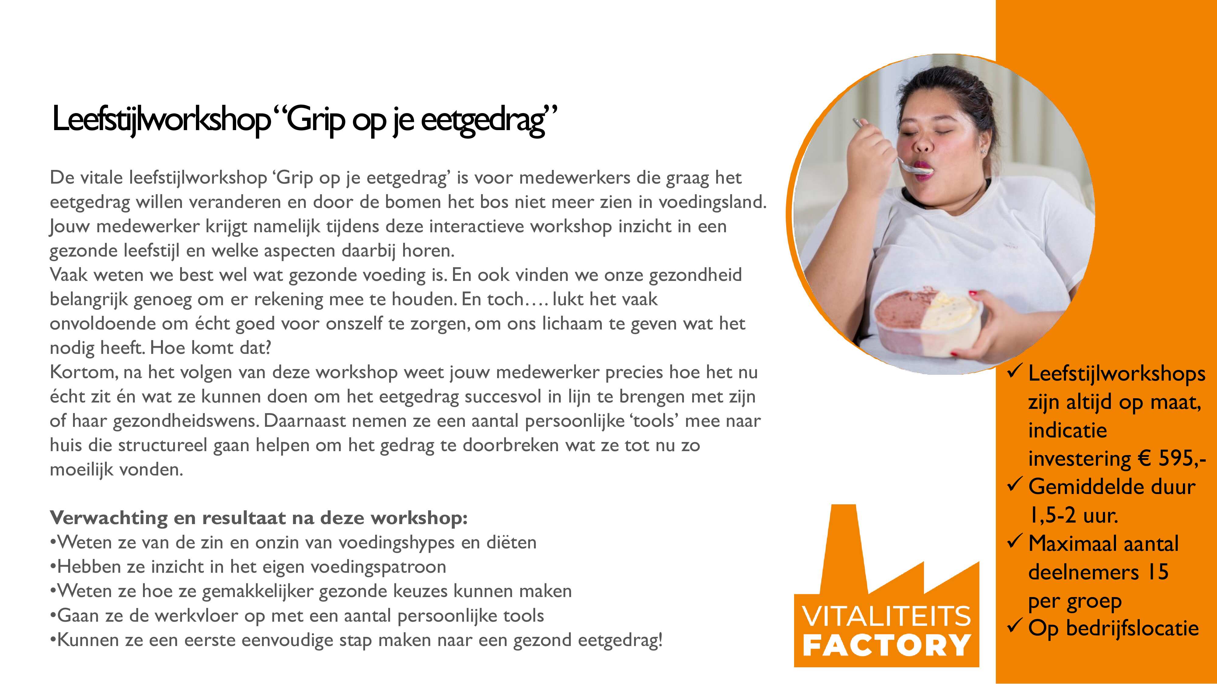 VF Leefstijlworkshop Grip op je eetgedrag